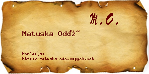 Matuska Odó névjegykártya